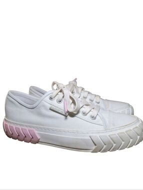 both Tyres Pink And White Canvas Sneakers Size 39 Women's US 8